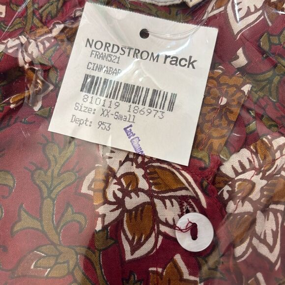 Millie Resort Francesca High Neck Button-up Blouse Size XS in Cinnabar, NEW $248 - Picture 6 of 6